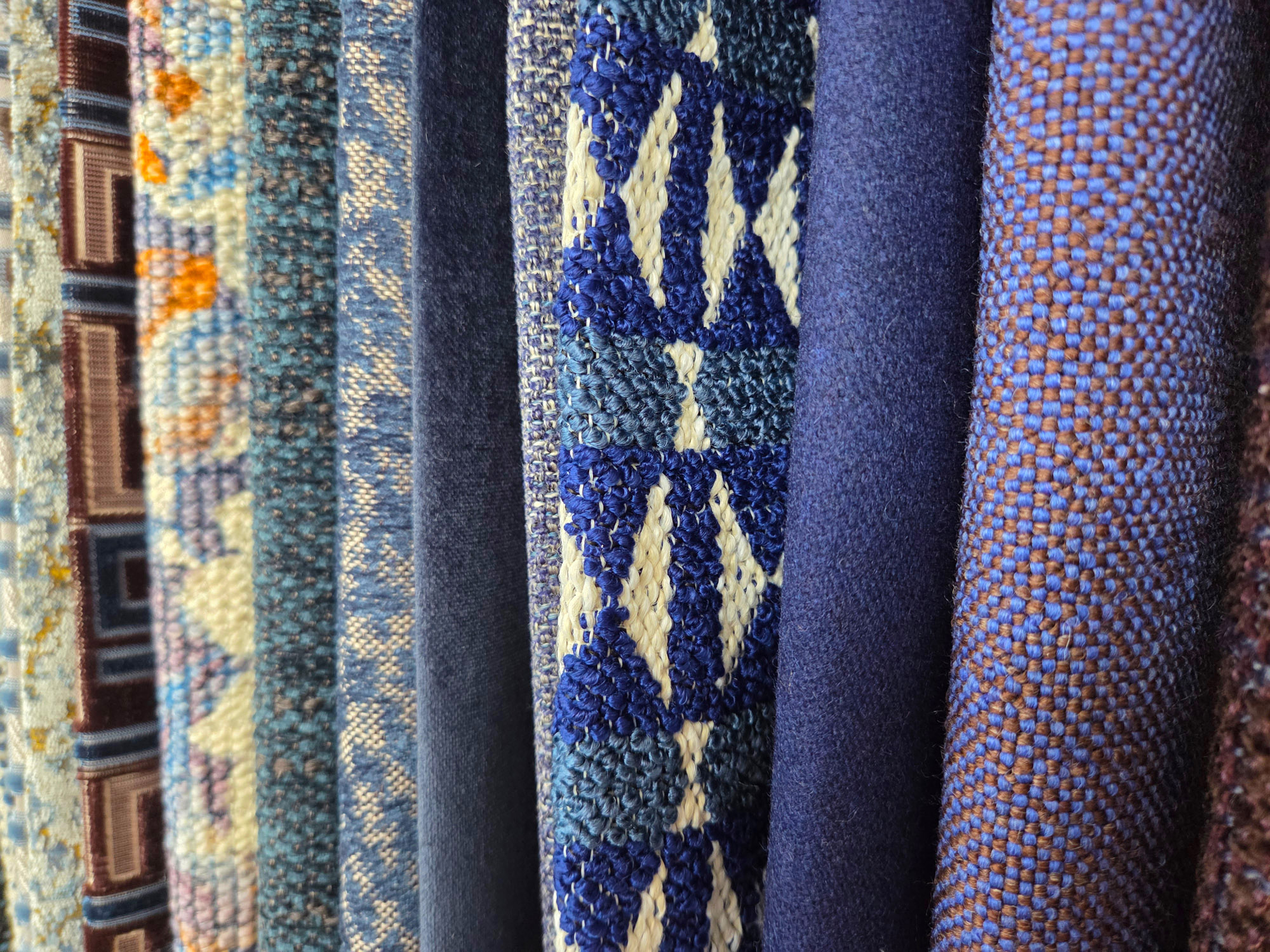 Blue Designer Upholstery Fabrics for DIY Interiors