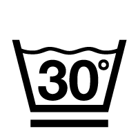 Bei max. 30°C  schonend waschen